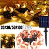 Рождественские солнечные светодиодные гирлянды для улицы, праздничное украшение для сада, дерева, забора, балкона, свадьбы, солнечная лампа