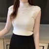 Летние женские сексуальные однотонные водолазки без рукавов модные тонкие вязаные жилеты