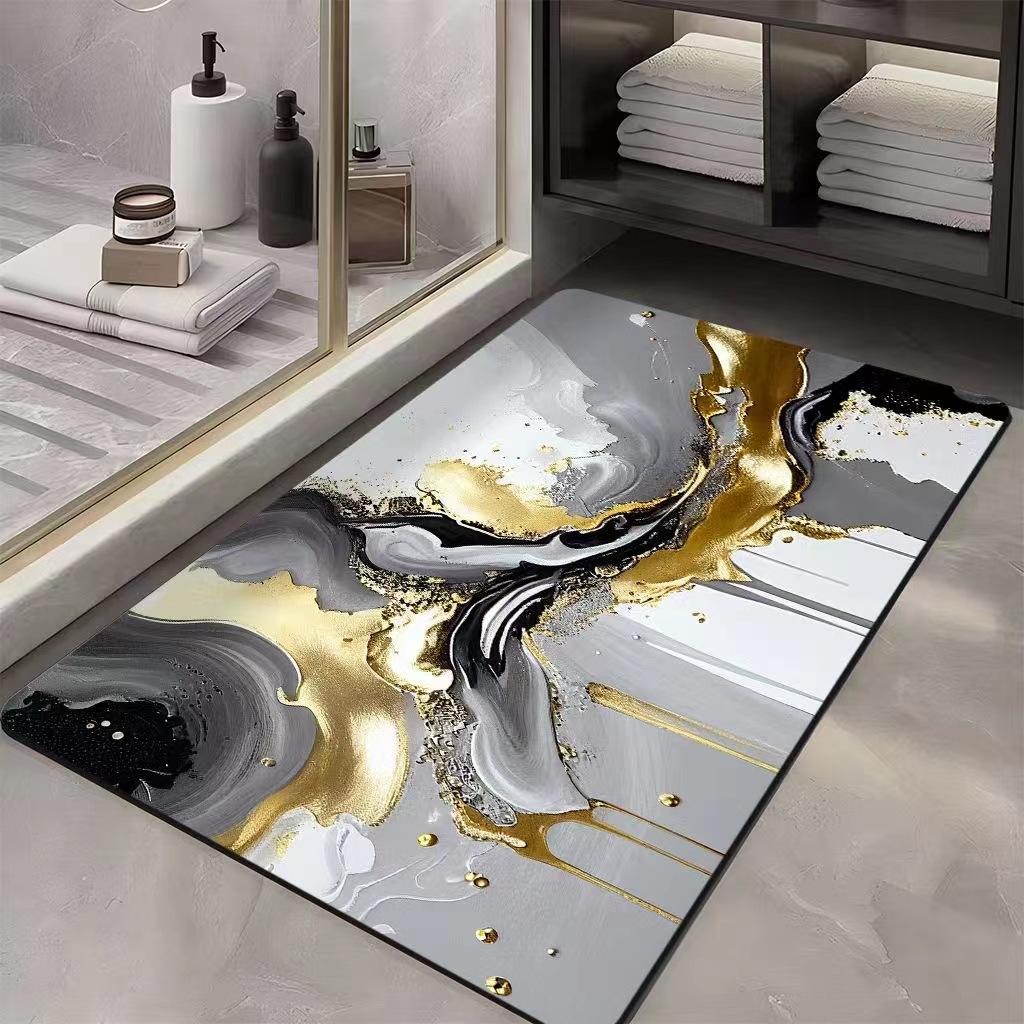 Light Luxury Marble Diatom Mud Mat Bathroom Toilet Toilet Into The Door Absorbent Non-slip Quick Dry Mat