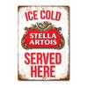 Ретро жестяная вывеска Stella Artois, Винтажное металлическое настенное искусство для бара, кафе