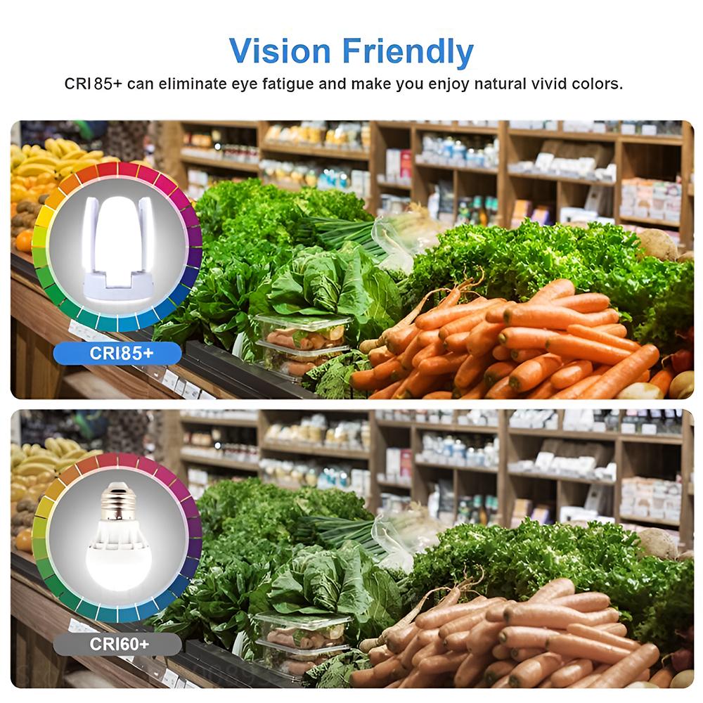 E27 LED Bulb Fan Blade Timing Lamp AC85-265V 28W Foldable Led Light Bulb Lampada For Home Ceiling Light