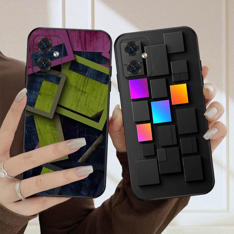 2D Цветные блоки Для Motorola Moto G 04 05 14 15 24 34 35 54 55 75 84 85 Edge 40 50 Fusion 60 Fusion Силиконовый мягкий чехол для телефона
