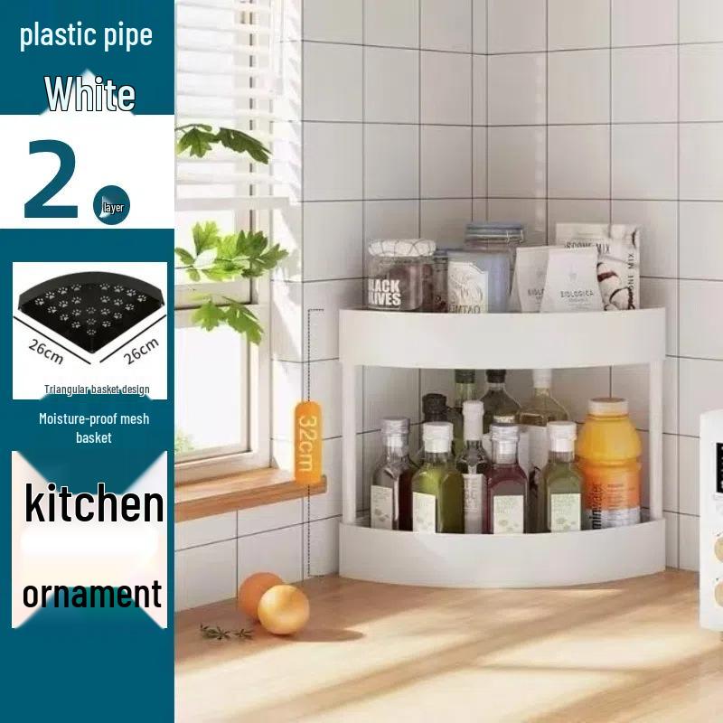 Компактная треугольная полка для хранения в ванной: Многоярусный, напольный, передвижной угловой органайзер.