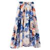 Chiffon Printed Floral Skirt Women's Summer High Waist Long A-line Skirt