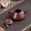 260ml Authentic Yixing Purple Clay Teapots Handmade Stone Scoop Pot Raw Ore Purple Zhu Mud Kettle With Filter Zisha Tea Set Gift