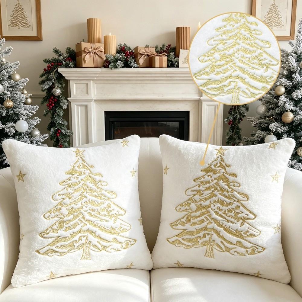 Embroidery Plushie Pillow Case 45x45cm Cushion Cover New Throw Pillow Cover Christmas Decor
