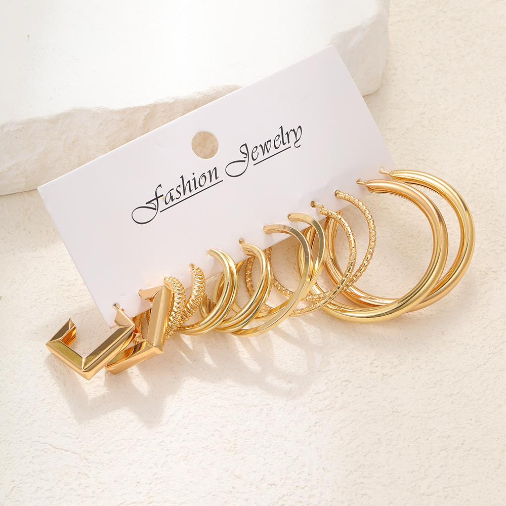 17KM Gold Color Vintage Circle Hoop Earrings для женщин и девочек, простые модные геометрические серьги-подвески, модные украшения для вечеринки