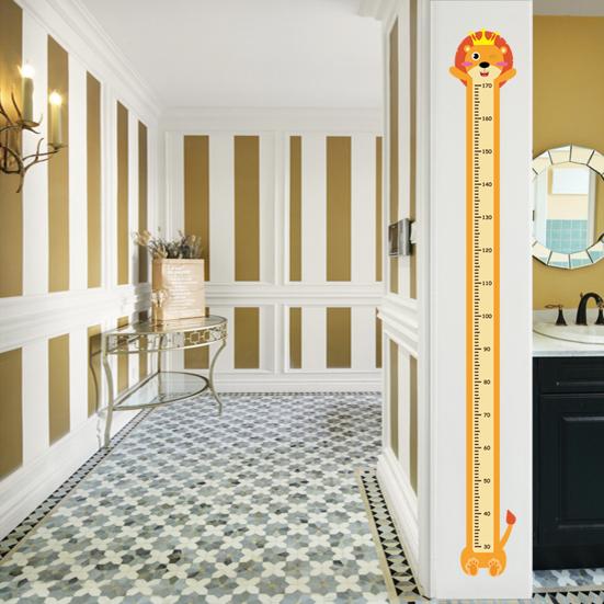 Animal Baby Growth Chart Decal Self-Adhesive Children Bedroom Play Room Nursery Boys Girls Height Measurement Ruler Wall Sticker