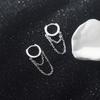 Новые серебристые серьги-кольца с двойной цепочкой и кисточками для женщин, популярный в INS холодный стиль, женские модные украшения