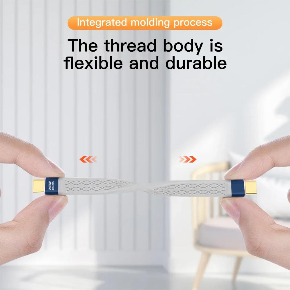 USB4 кабель передачи данных 40 Гбит/с USB C на Type C короткий кабель PD 240 Вт 8K 60 Гц для Thunderbolt 3/4 iPhone 15 Pro Max SSD внешний аккумулятор