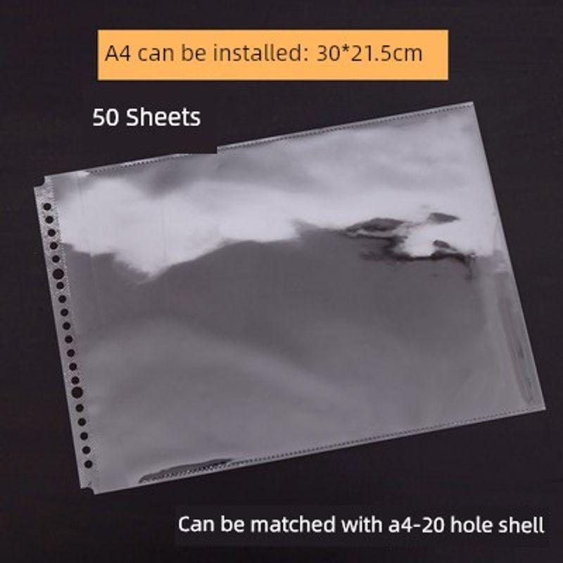Horizontal Folder Punch Folder A3/A4/B5/A5 Flip Loose-Leaf Binder Folder VAT Invoice Test Paper Clip