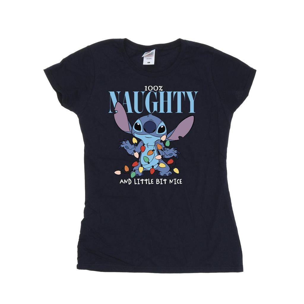 Disney Womens/Ladies Lilo & Stitch Naughty & Nice Cotton T-Shirt