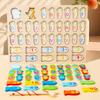 Детская развивающая головоломка, цветная, буквенно-цифровая, когнитивное сопоставление, рыбалка, деревянная настольная интерактивная игра