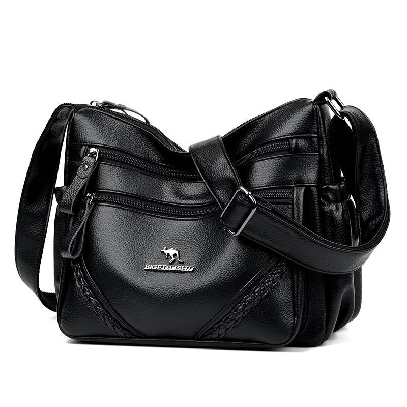 Crossbody Women's Bag New Spring Soft Leather Mother Bag Street Fashion Multi-layer Casual Shoulder Bag for Women