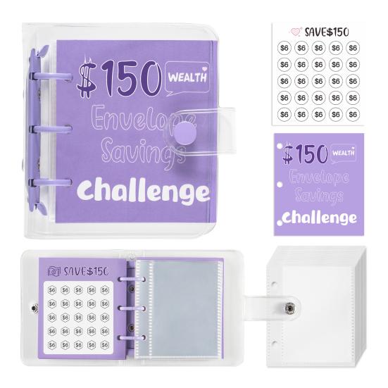 25 Envelopes Money Saving Challenge Binder Mini Cash Saving Budget Book To