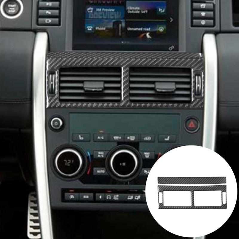 Car Air Conditioning Vent Armrest Cup Holder Stop Panel For Land Rover Discovery Sport 2015- Carbon Fiber Sticker