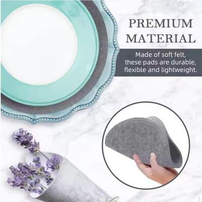 Войлочные разделители для тарелок, серые подкладки для хранения посуды