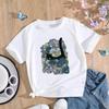 (Asian Size) Women Fashion T Shirt Cute Pet Cat 90s Trend Clothing Print Tee Top Woman Female Short Sleeve Graphic T-shirts