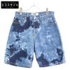 Blue All-over Print Denim Short Pants Bottoms 38 blueUsed