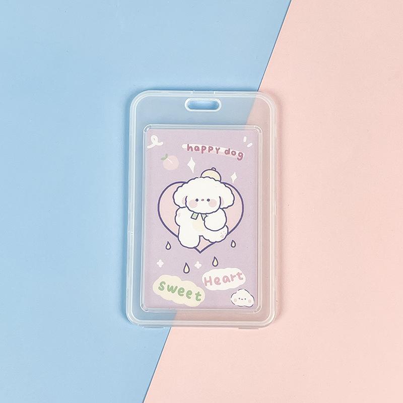 Милый прозрачный чехол для карты на шнурке, чехол для студенческой карты на автобусе, чехол для мультяшной рабочей карты, держатель для кредитной карты, держатель удостоверения личности с веревкой