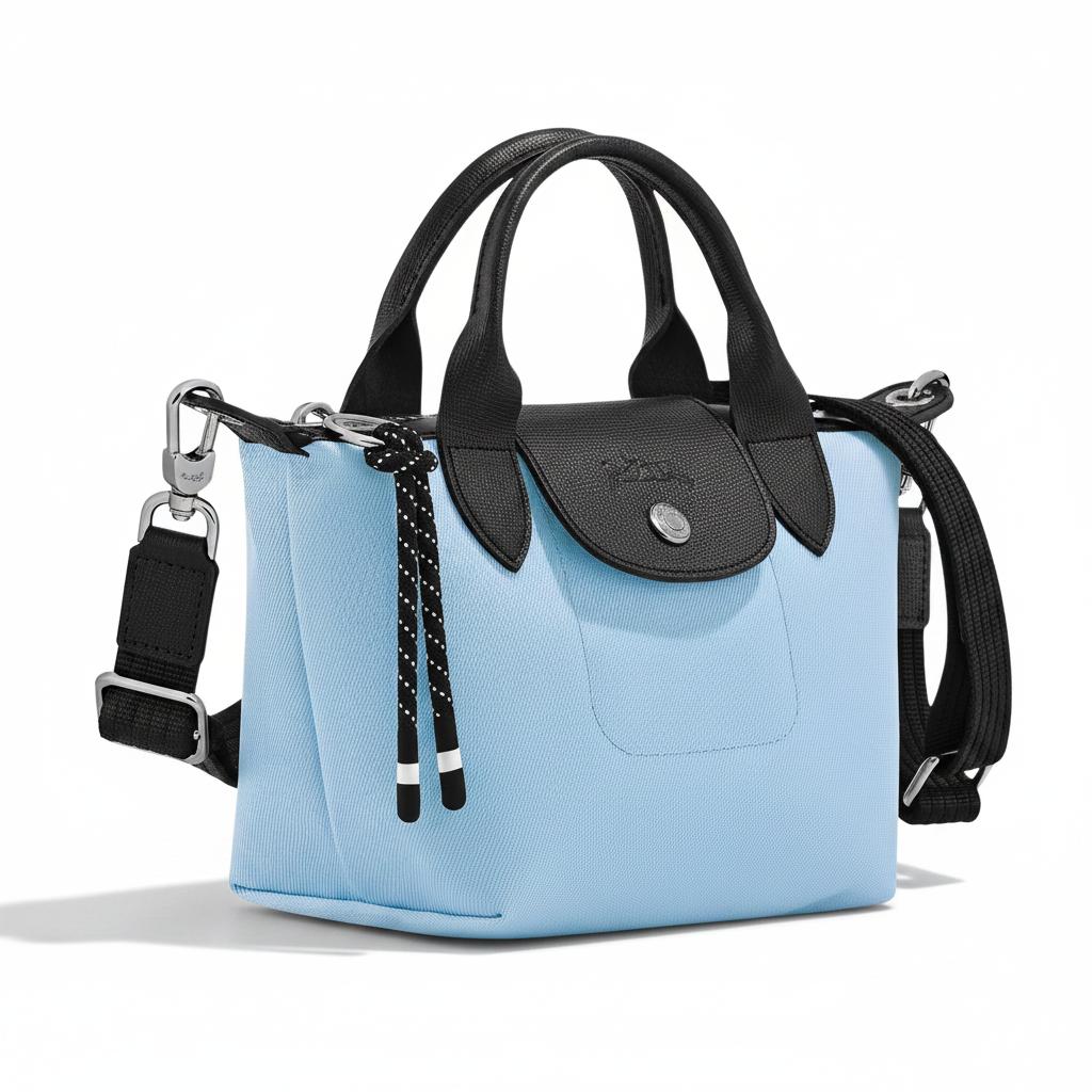 Longchamp Le Pliage Energy Logo Nylon Canvas Mini Tote Bag Women tote bags Sky-Blue 1500HSRE98