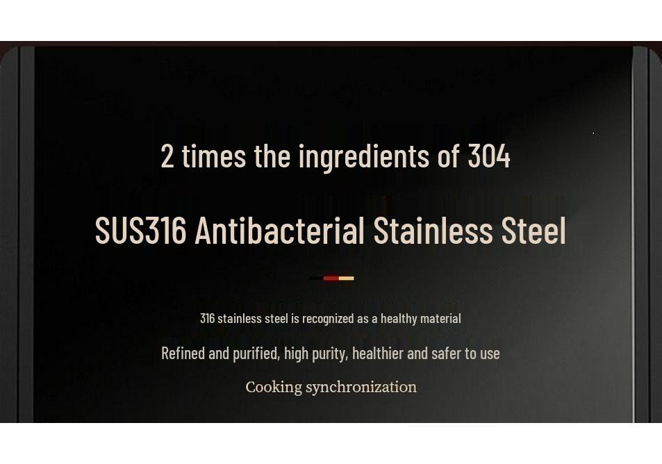 316 Stainless Steel Non-Coating Double-Layer Soup and Noodle Pot, High Temperature Resistant, Integrated Mold Steaming and Cooking Stockpot.