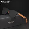 NINESUN Brand New Wooden Sunglasses Men Polarized UV400 Retro Glasses Women Zebra Wood Fishing Driving Sunscreen Eyewear