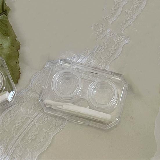 1 шт. Прозрачный мини-коробка для контактных линз, женский дорожный портативный футляр для контактных линз, сопутствующая коробка для ухода за контактными линзами с зеркальным пинцетом