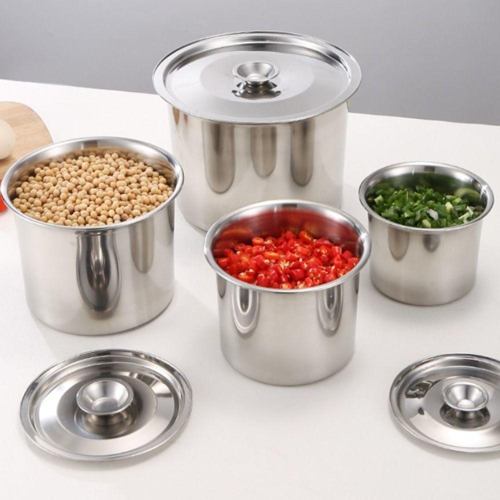 With Lid Seasoning Pot Portable Seasoning Tank Large Capacity Stainless Steel Flavor Cup