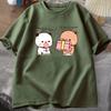 С Днем Рождения Футболка МИШКА ПАНДА Бубу и Дуду Любовь Графические Футболки Харадзюку Хлопок Короткий Рукав Унисекс Одежда Парный Наряд