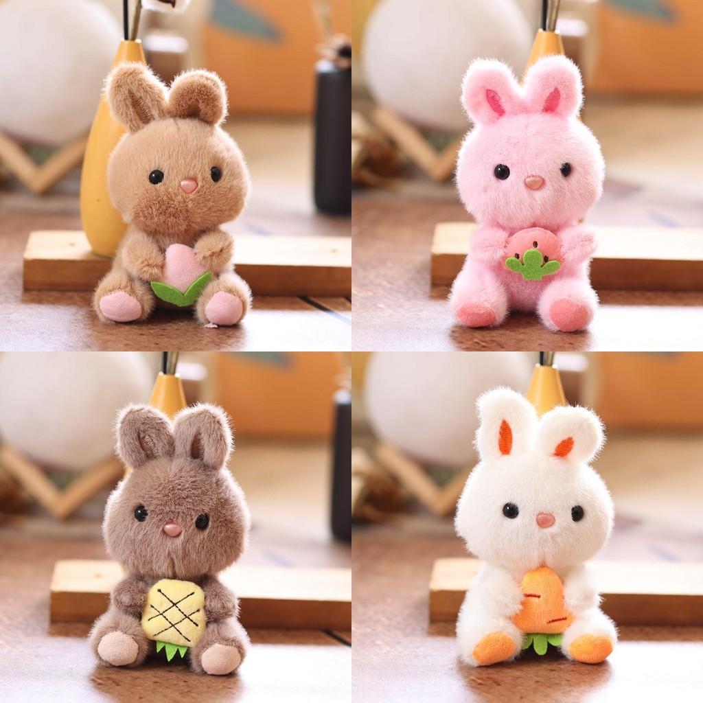 Plush Bunny Keychain With Soft Short Plush For Backpack And Bag Decor