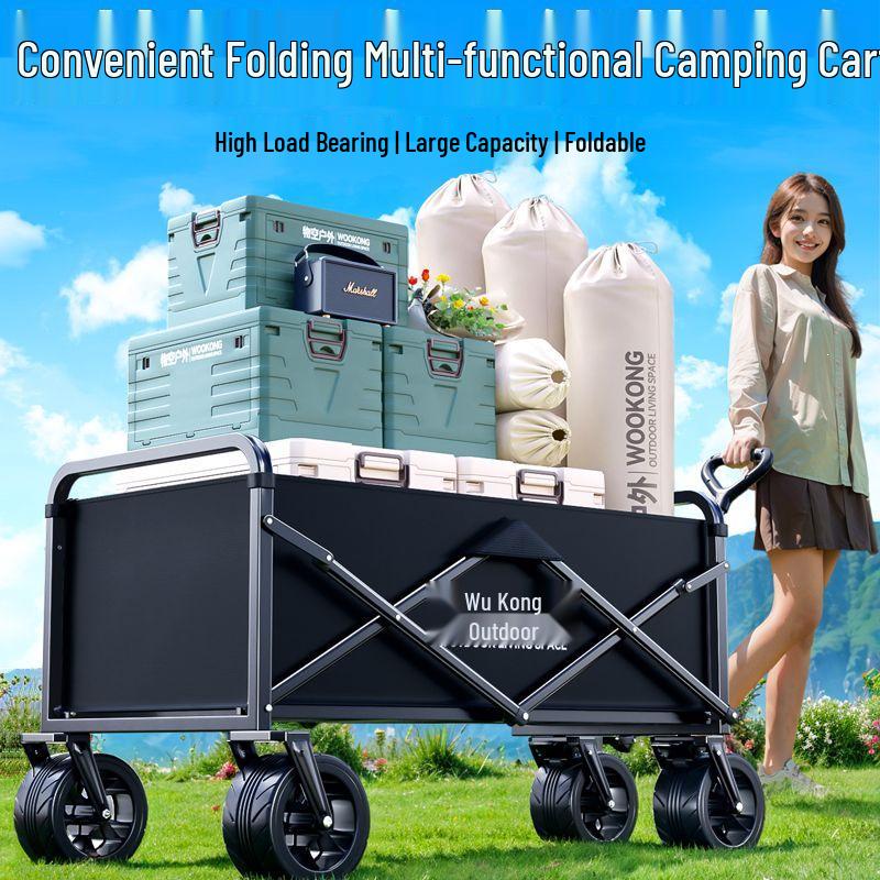 Foldable Outdoor Camping Cart - Portable Trolley for Travel and Picnic Essentials