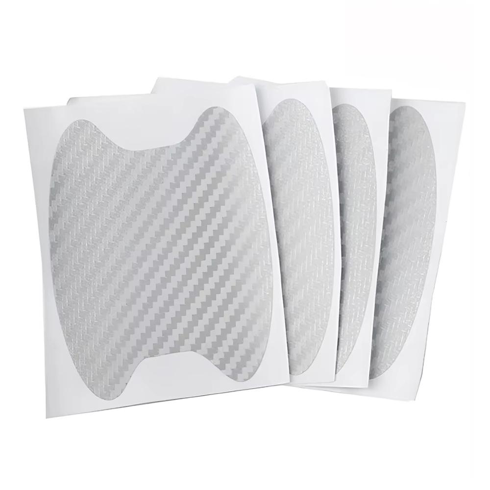 4Pcs Car Door Handle Cup Protector Carbon Fiber Sticker Anti Scratch Paint Protection Decal