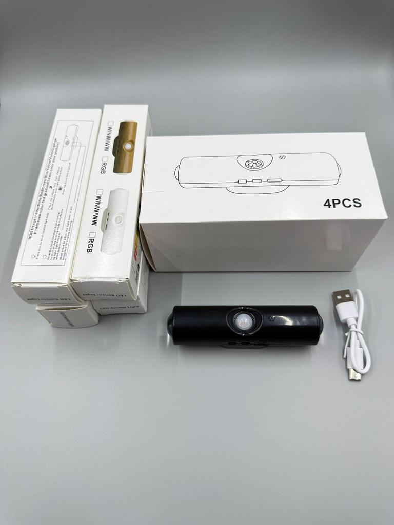 Перезаряжаемый настенный светильник: Беспроводная прикроватная лампа с датчиком движения и цветным градиентом для спален и коридоров