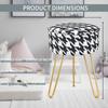 Vanity Stool Chair Round Ice Silk Fabric Ottoman Foot Rest for Makeup Room Living Room Bedroom