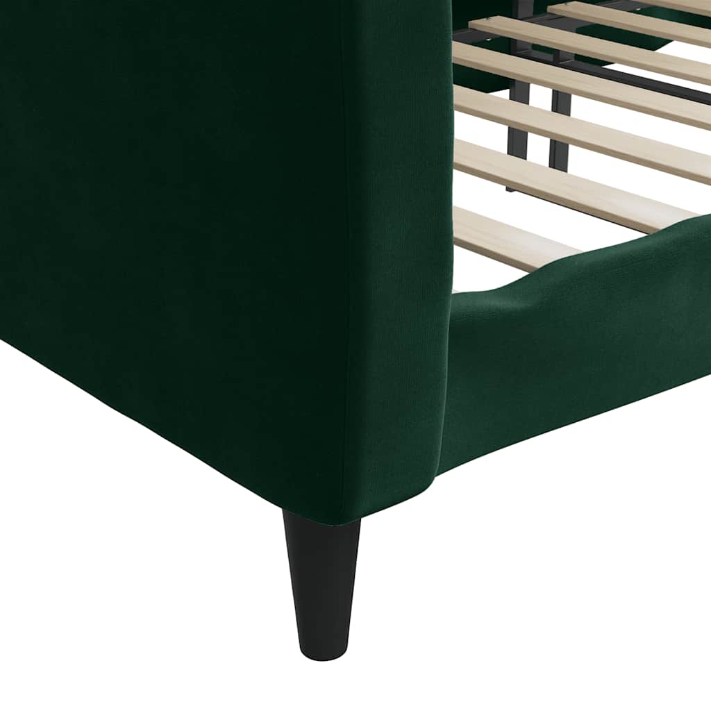 Vidaxl Sofa Z Funkcją Spania, Ciemnozielona, 80X200Cm, Obita Aksamitem