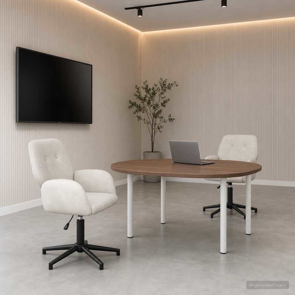 Swivel Chairs 2 Pcs. 54 x 55 x 90 cm Cream Velvet