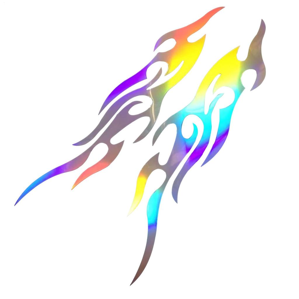 Yuemeuy Motorcycle Stickers | Flame Stickers - 2 Pack Waterproof Emblem for Suitcase Tall Box Golf Cart Bumper Boat