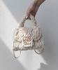 Randa Monogram Shoulder Bag with Ivory 2-Way Fur, Women's,