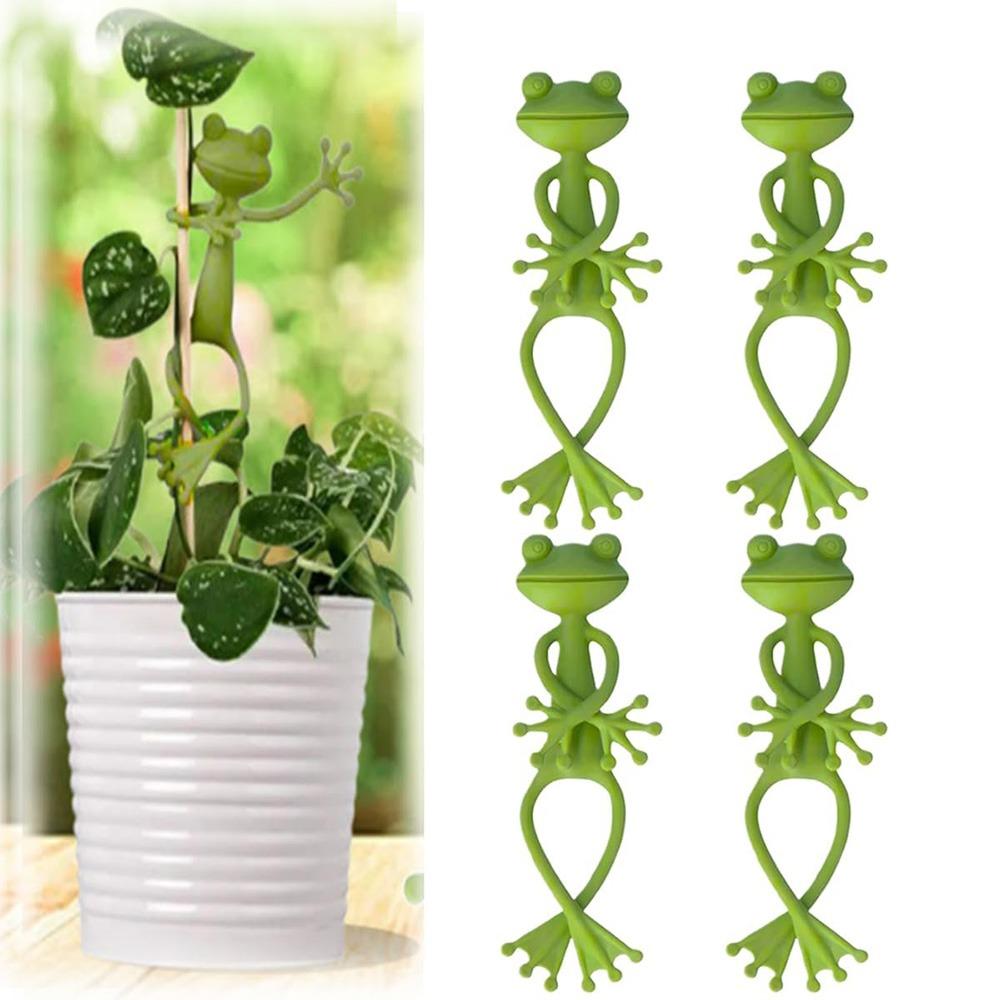 1/2/4PCS Universal Frog Plant Supports Green Frog Flower Pot Hugger Frog Plant Stand Garden Decor