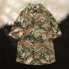 China-Chic Crane Short Sleeve Shirt Men's Summer Fashion Top