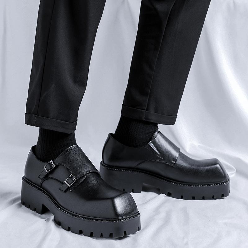 Модная горячая распродажа Черные мужские кожаные туфли на толстой подошве Роскошный дизайнерский стиль ПЛАТЬЕ деловая вечеринка Модная взрослая повседневная трендовая обувь