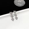 Silver Needle Long Zircon Love Earrings Women's Versatile Niche Design Tassel Earrings Korean Edition Popular Earrings