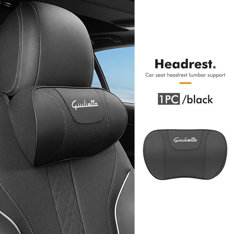 AAACO1 Car Headrest Lumbar Support Pad Seat Back Pillow Auto Interior Accessories For Alfa Romeo 159 Giulietta Giulia 147 Mito 156 159
