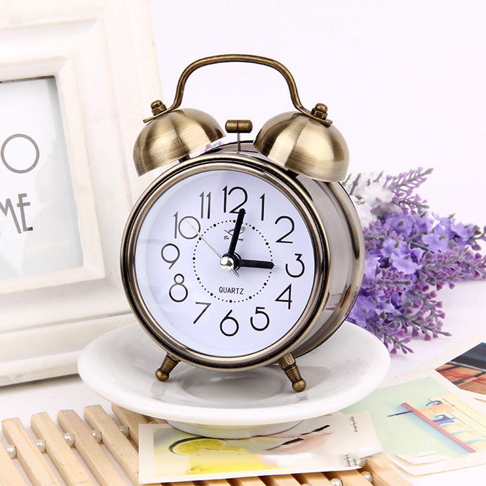 Ретро-дизайн будильника металлический звонок креативный с указателем без звука электронные настенные часы студенческие светящиеся домашние прикроватные часы для спальни