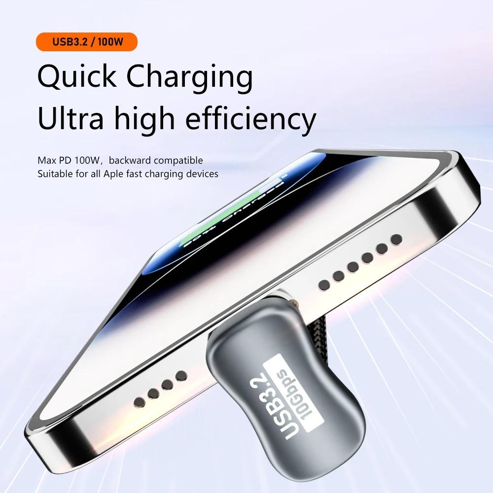 Кабель-переходник USB3.2 2 м U-образной формы Type-C папа к Type-C мама PD 100 Вт плетеный