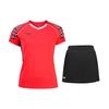 Li Ning Badminton Series быстросохнущий дышащий спортивный раздельный костюм для женщин, спортивная одежда, красный AATR004-2