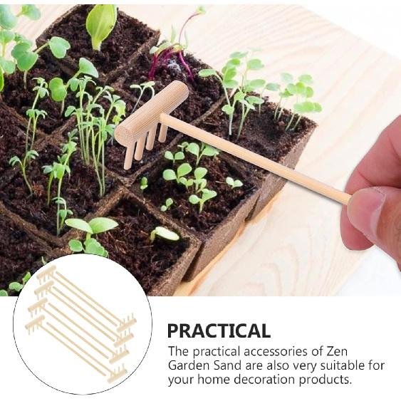 Sewroro Mini Zen Sand Rakes Miniatures 48 Pcs Zen Rake Mini Zen Garden Rakes Meditation Sand Desktop Sand Box Accessories Garden Rake Dining Table