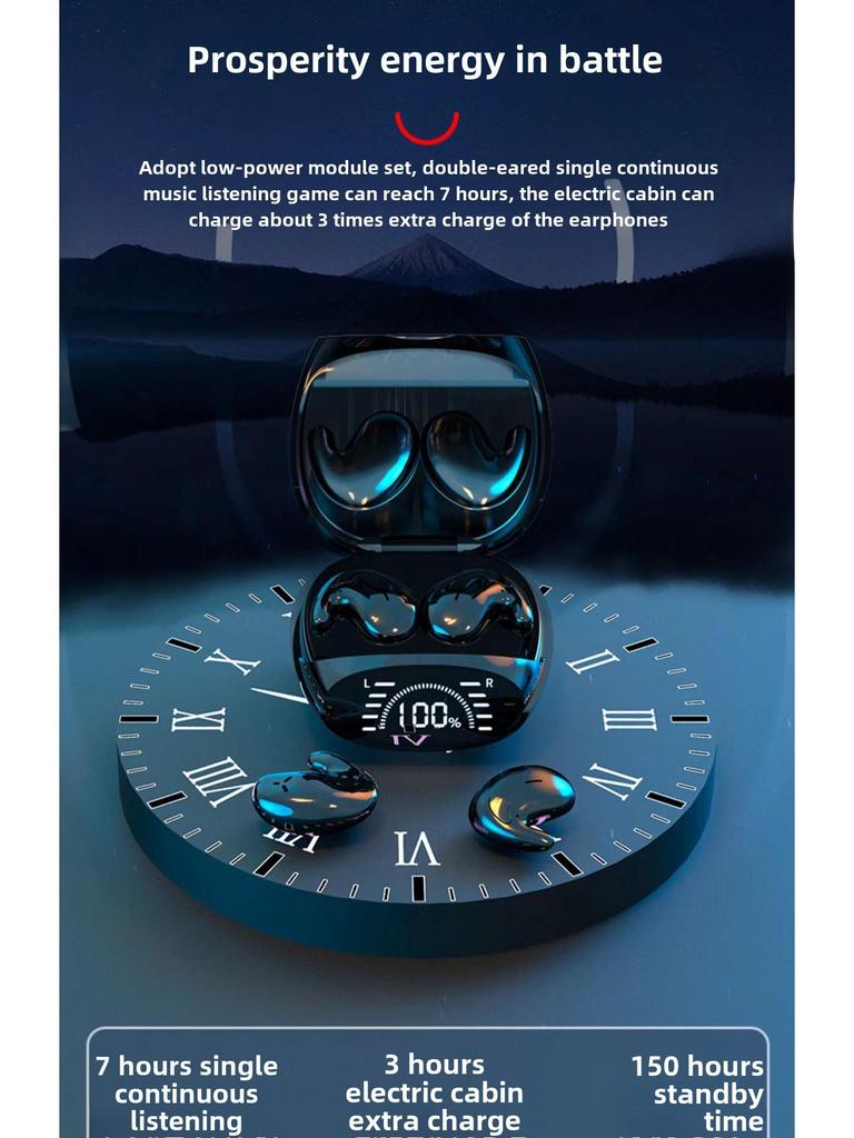 Bluetooth-гарнитура MD528: TWS Dual-Ear Удобная накладная гарнитура для сна, длительное время работы от аккумулятора.