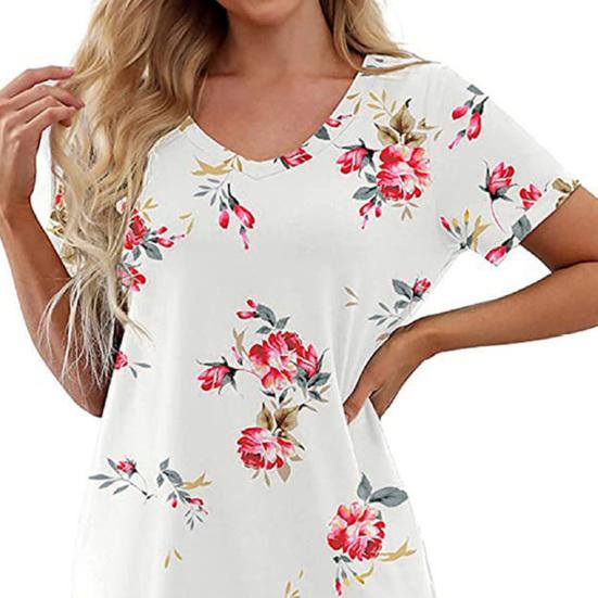 Women's Two Piece Pajamas Set V Neck Short Sleeve Top And Wide Leg Capris Pants Loose Lounge Set with Pockets